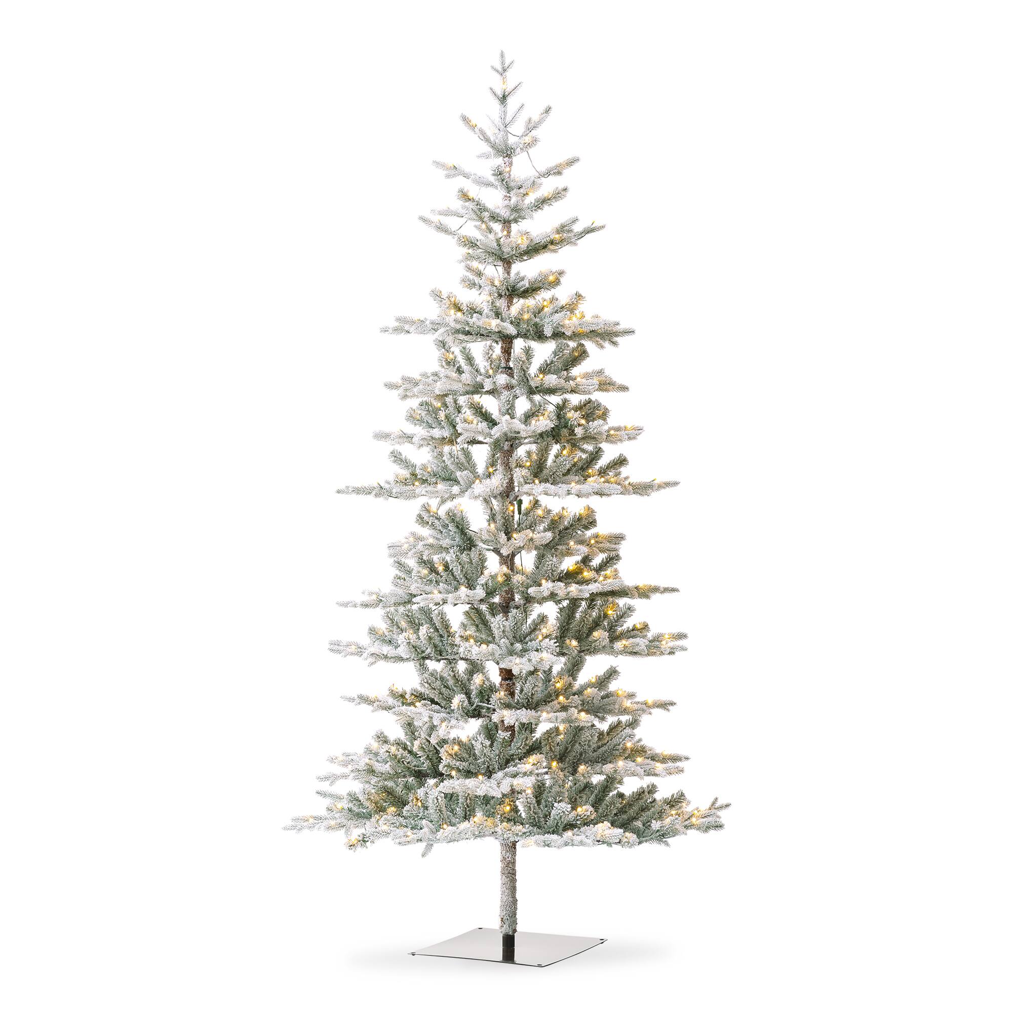 10ft. Pre-Lit Deluxe Flocked Fir Artificial Christmas Tree, Warm White Lights